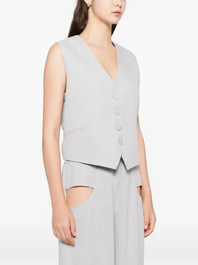 Blaklace V-neck Vest In White