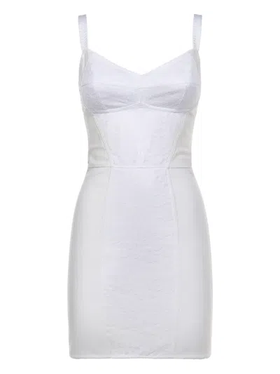 Dolce & Gabbana Panelled Mini Dress In White