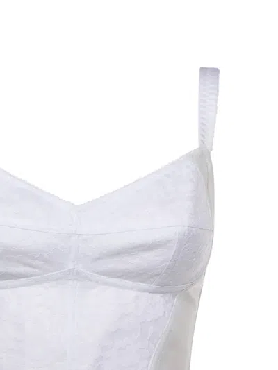 Dolce & Gabbana Panelled Mini Dress In White