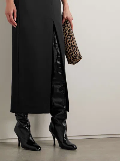 Khaite Colt 100 Glossed Leather Over-the-knee Boots In Black