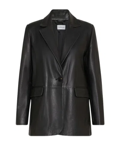 Marella Leather Blazer In Black