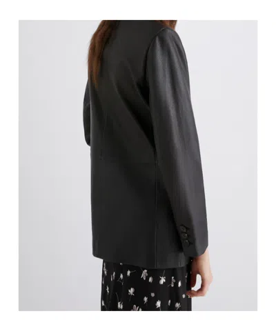 Marella Leather Blazer In Black