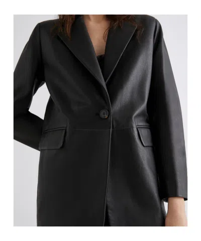 Marella Leather Blazer In Black