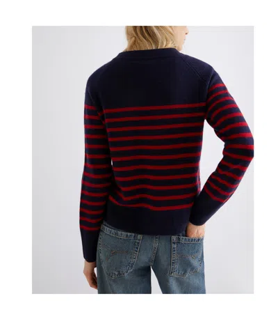 Marella Red And Blue Woman Knit In Blue