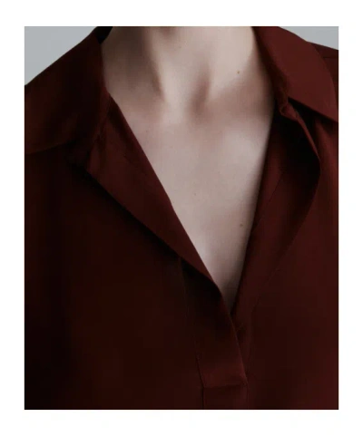 Marella Silk Crepe De Chine Shirt In Burgundy