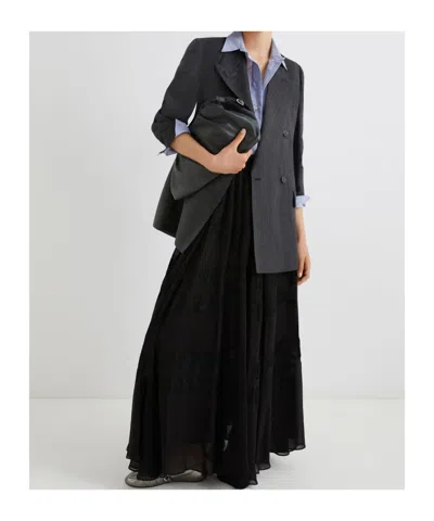 Marella Double-breasted Wool Blazer In Black