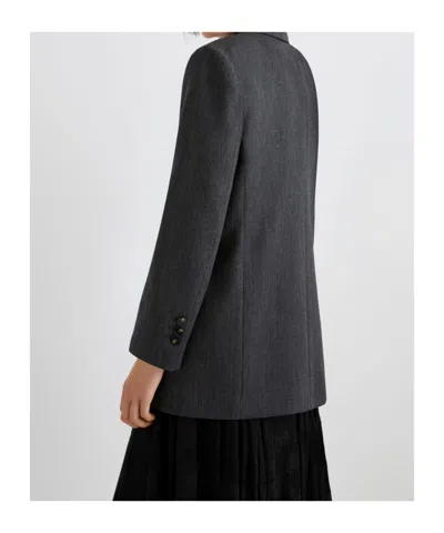 Marella Double-breasted Wool Blazer In Black