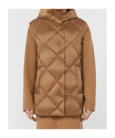 Weekend Max Mara Hooded Vest In Brown