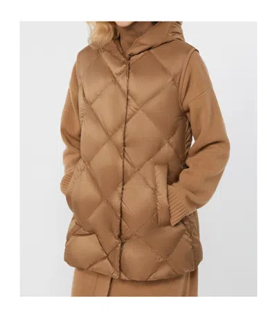Weekend Max Mara Hooded Vest In Brown
