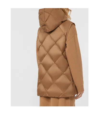 Weekend Max Mara Hooded Vest In Brown