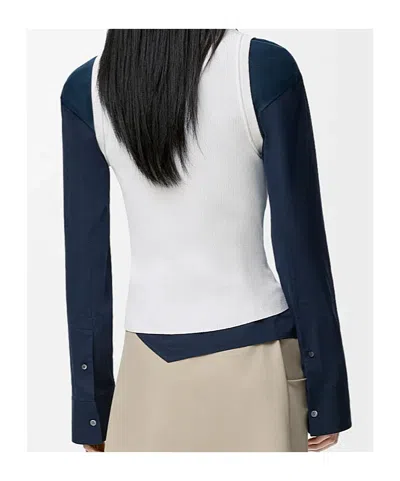 Loewe Anagram Embroidered Ribbed Top In White