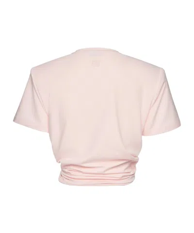Magda Butrym Knotted T-shirt In Pink In Pink