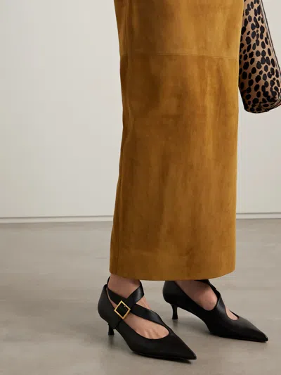 Khaite 45mm Sloan Buckle-strap Pumps In Black