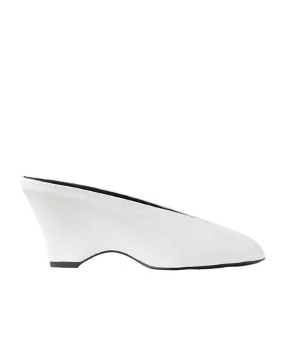 Khaite 75mm Open-toe Wedge Sandal In White