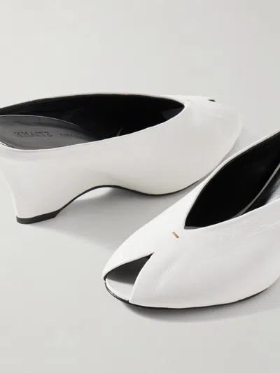 Khaite 75mm Open-toe Wedge Sandal In White