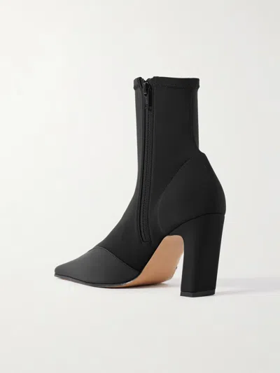 Khaite Nevada Leather-trimmed Stretch-knit Ankle Boots In Black
