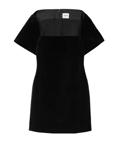 Khaite Benji Velvet Mini Dress In Black