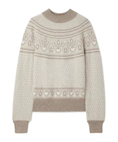 Khaite Guy Fair Isle Cashmere Sweater In Neutral