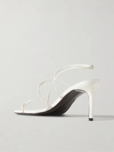 Khaite Loop Bead-embellished Leather Sandals In White