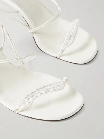 Khaite Loop Bead-embellished Leather Sandals In White