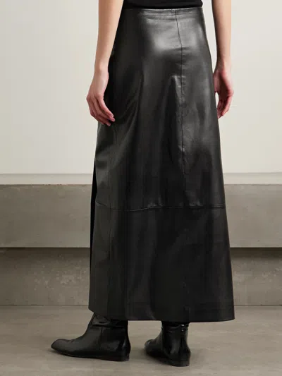 Khaite Panelled Wrap Midi Skirt In Black