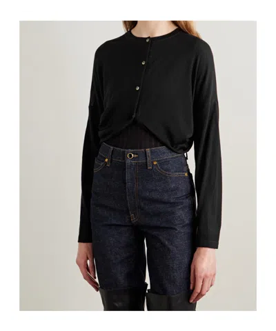 Khaite Long-sleeved Cardigan In Black