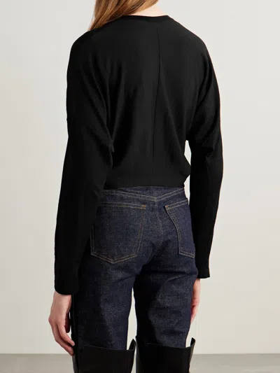 Khaite Long-sleeved Cardigan In Black