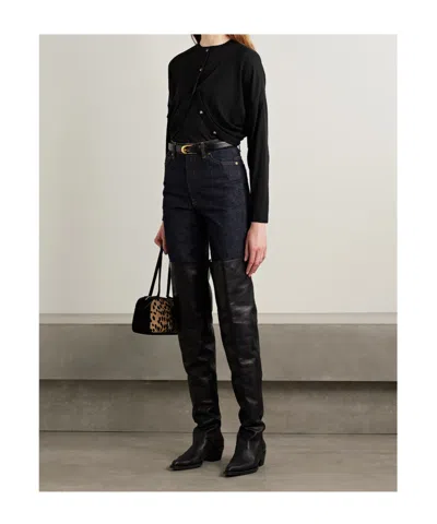 Khaite Long-sleeved Cardigan In Black