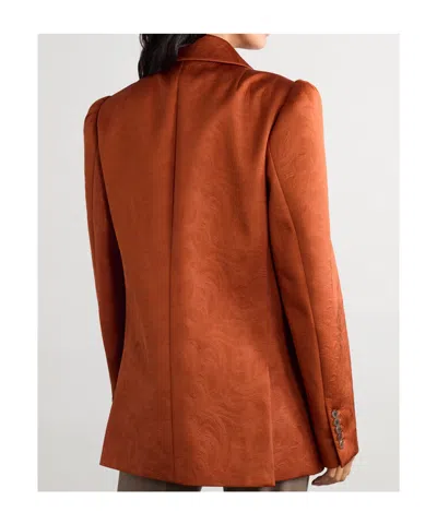 Dries Van Noten Embossed Crepe Blazer In Brown