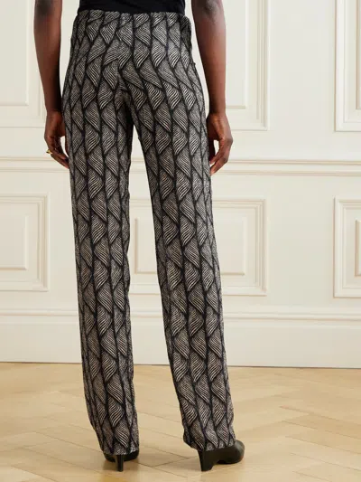 Dries Van Noten Devoré-velvet Straight-leg Pants In Black