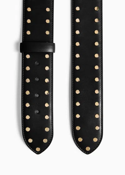 Khaite Theo Studded Leather Belt In Black
