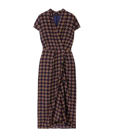 Dries Van Noten Wrap-effect Printed Silk-crepe Midi Dress In Multi