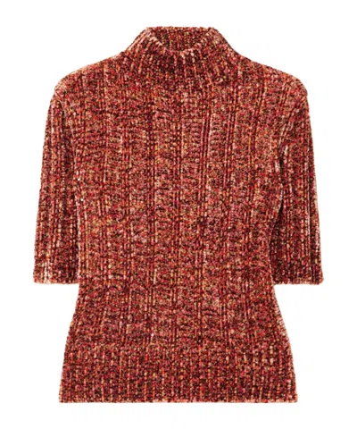 Dries Van Noten Ribbed-knit Chenille Sweater In Multi