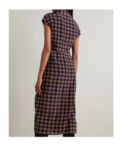 Dries Van Noten Wrap-effect Printed Silk-crepe Midi Dress In Multi