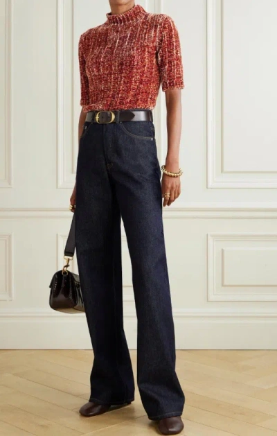 Dries Van Noten Ribbed-knit Chenille Sweater In Multi