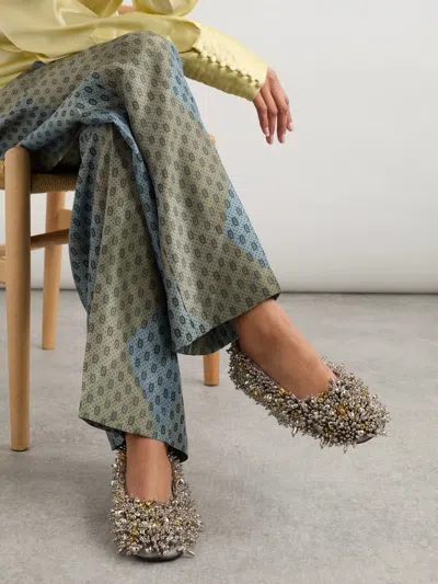 Dries Van Noten Square Toe Ballet Flats In Multi