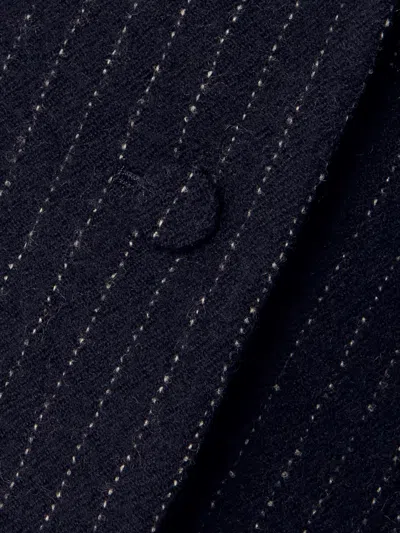 Dries Van Noten Cropped Pinstriped Wool Blazer In Black