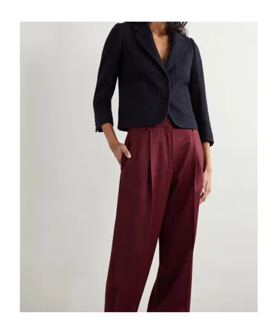 Dries Van Noten Cropped Pinstriped Wool Blazer In Black