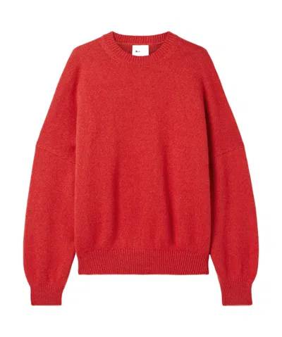Khaite Long-sleeved Knitted Shirt In Red