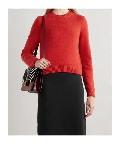 Khaite Long-sleeved Knitted Shirt In Red