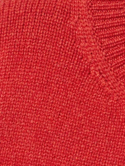 Khaite Long-sleeved Knitted Shirt In Red