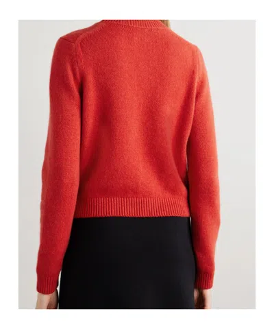 Khaite Long-sleeved Knitted Shirt In Red