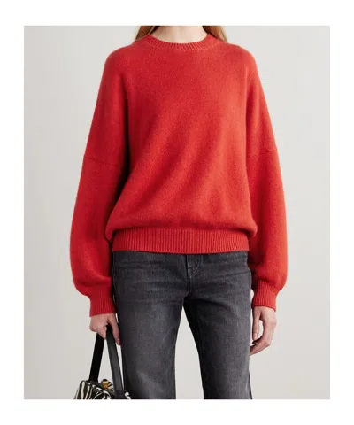 Khaite Long-sleeved Knitted Shirt In Red