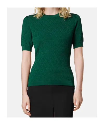 Versace Patterned Short-sleeve Top In Green