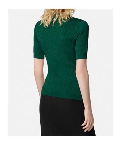 Versace Patterned Short-sleeve Top In Green