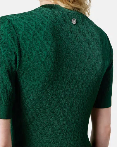 Versace Patterned Short-sleeve Top In Green