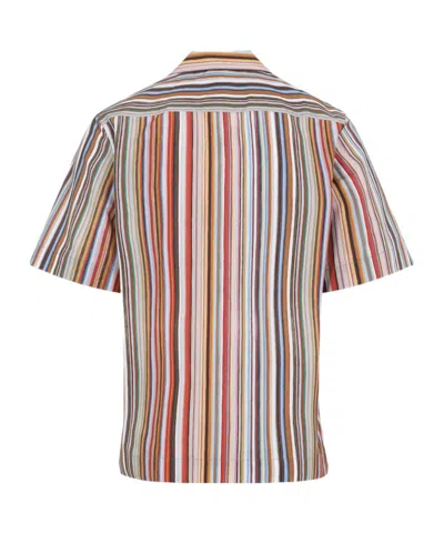 Paul Smith Short Sleeve Regular Fit Striped Shirt In Multi