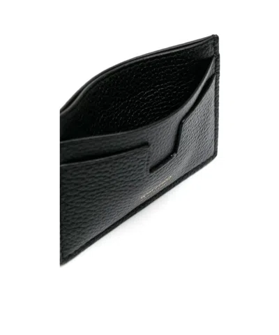 Tom Ford Embossed Logo Letter Card Holder In Black