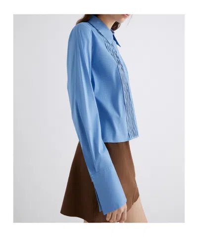 Marella Stretch Poplin Shirt In Blue