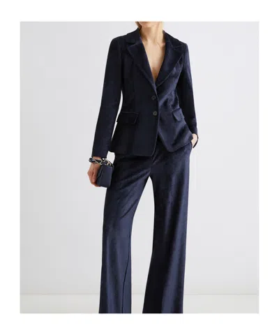 Marella Single-breasted Corduroy Blazer - Midnightblue In Blue